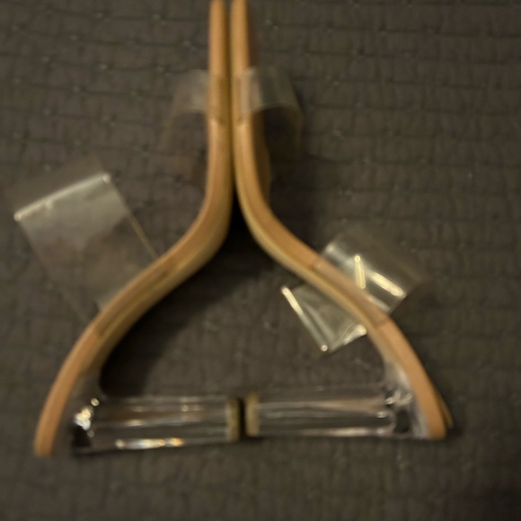 Zara Basic Collection Clear Strap Block Heels. Sz 10 - Picture 7 of 10